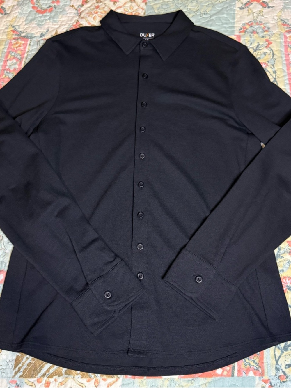 DU/ER Air Flow Pique Knit Button Down Shirt Outdoor Casual Streetwear Small - Picture 6 of 12